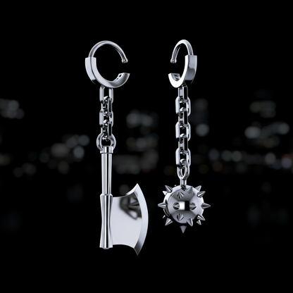 Stonebound Flail and Axe Earrings