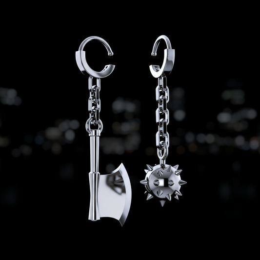 Stonebound Flail and Axe Earrings