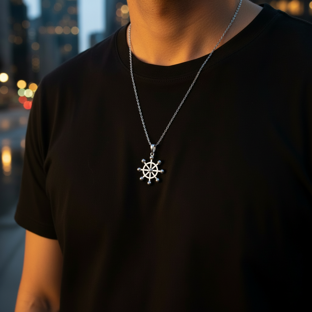 14K Gold Eight-Handled Sword Pendant