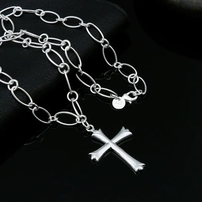 925 Sterling Silber Kreuz Halskette 