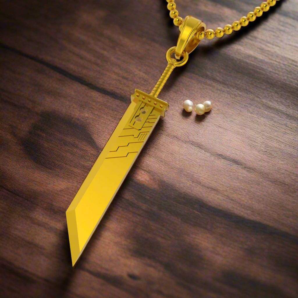 The Fantasy Sword Pendant in 14K Gold