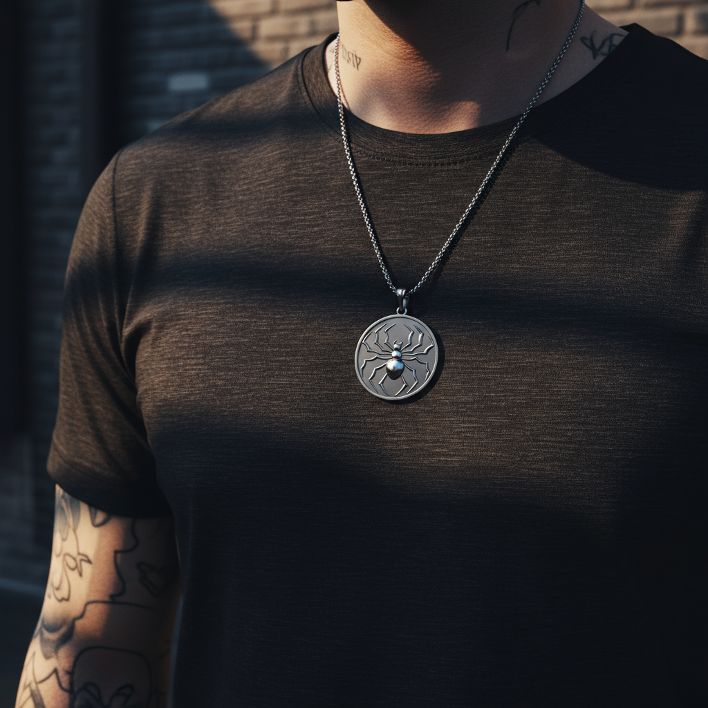 Colgante de moneda de araña 