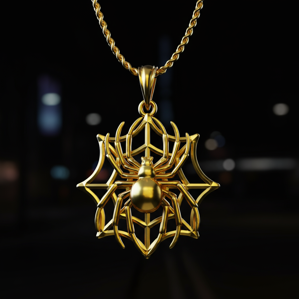 Anhänger Spinne im Netz – Symbol der Einheit und Macht 