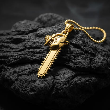Chainsaw Man Pendant in 14K Gold