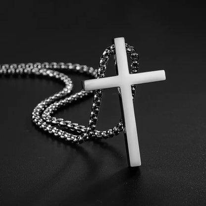 Silver Stainless Steel Cross Necklace