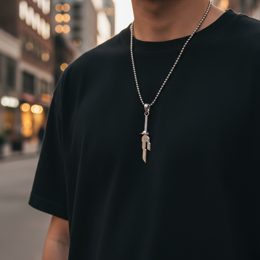 14K Gold Inverted Spear Pendant