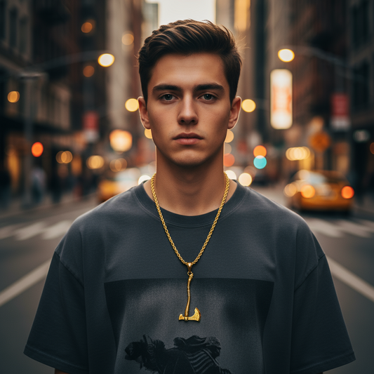 Norse Warrior Axe Pendant in 14K Gold