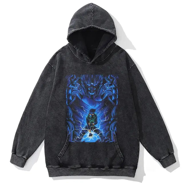 Harajuku-Sweatshirt mit Naruto-Aufdruck