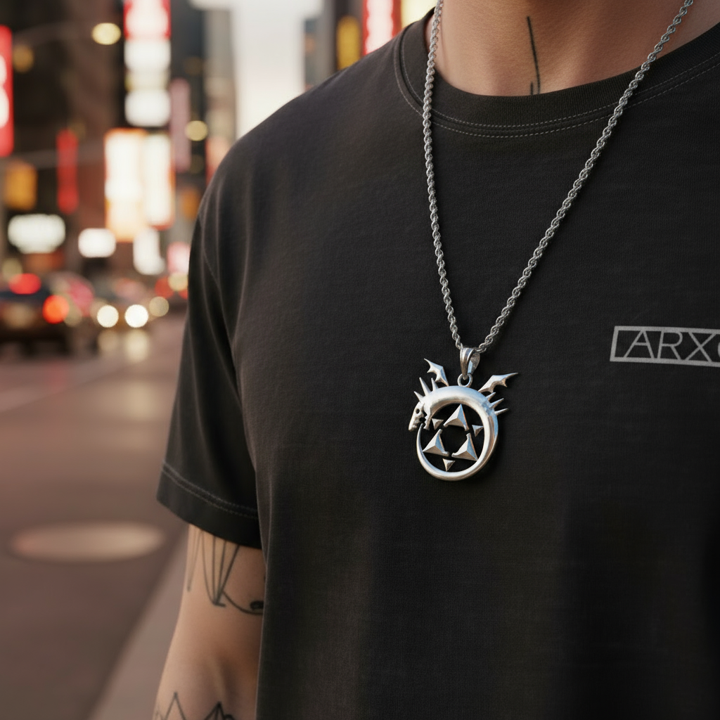 Ouroboros Pendant in 14K Gold