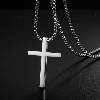 Silver Stainless Steel Cross Necklace