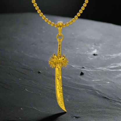 Split Soul Katana Pendant in 14K Gold