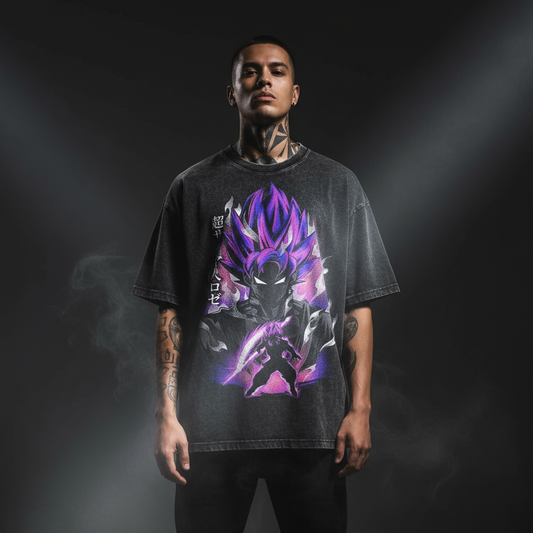 Rose Black Oversized T-Shirt