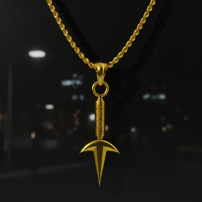 Thunder Kunai Pendant in 14K Gold