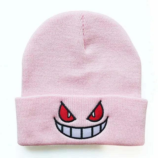 Cartoon Eyes Embroidered Anime Beanie