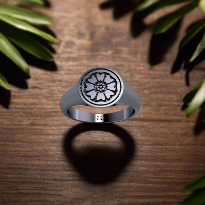 White Lotus ring in Stainless Steel