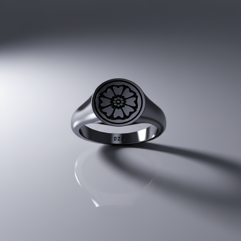 White Lotus Signet Ring – Symbol of Unity & Wisdom