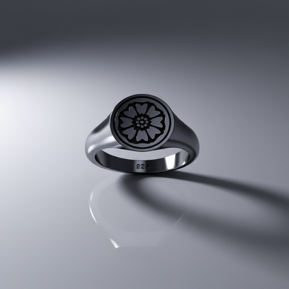 White Lotus Signet Ring – Symbol of Unity & Wisdom