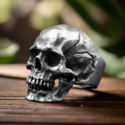 Berserk Steel Skull Ring