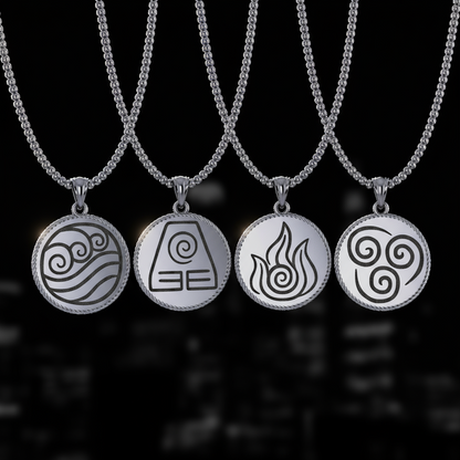 Elemental Discs Pendants – Air, Water, Earth, Fire