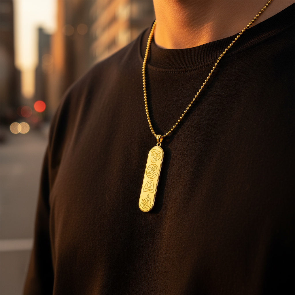 Colgante Elemental Avatar: Símbolos de Equilibrio: Aire, Agua, Tierra y Fuego 