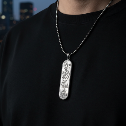 Colgante Elemental Avatar: Símbolos de Equilibrio: Aire, Agua, Tierra y Fuego 