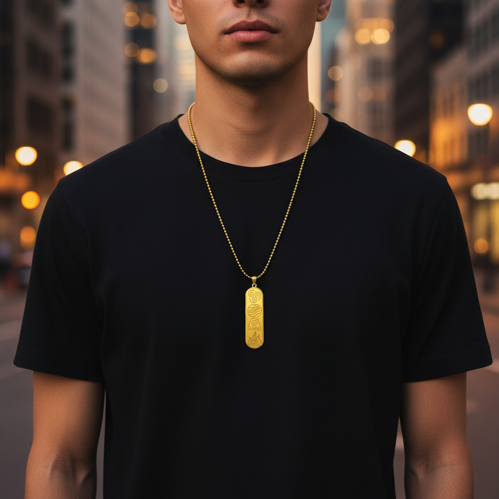 Colgante Elemental Avatar: Símbolos de Equilibrio: Aire, Agua, Tierra y Fuego 