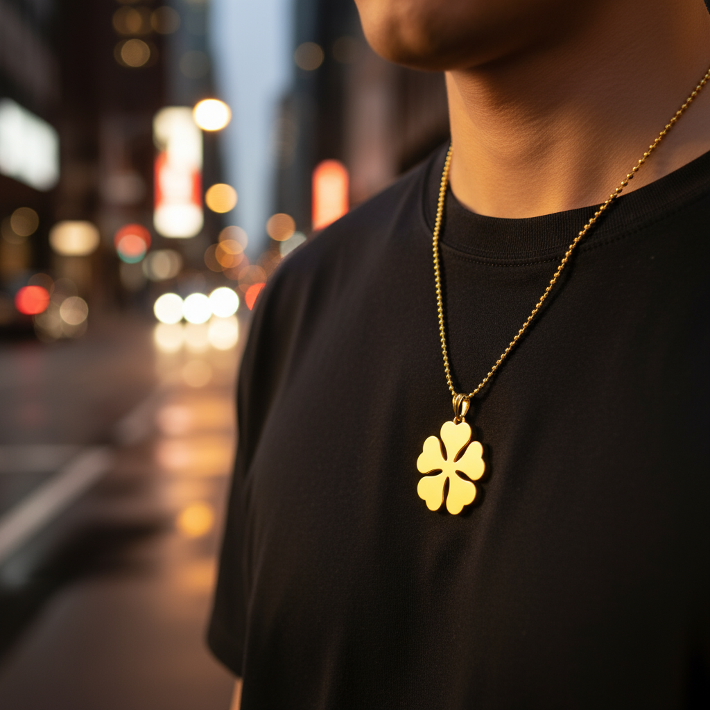 Fünfblättriger Kleeblatt-Anhänger 