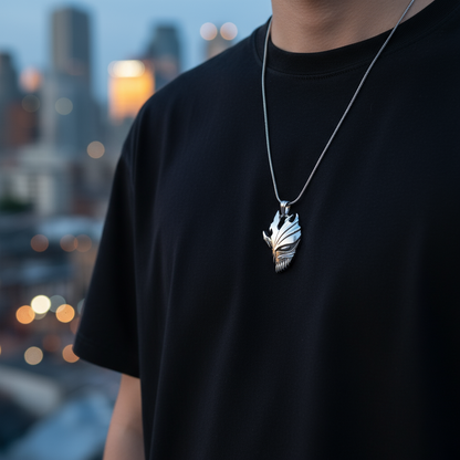 Hollow Mask Pendant in 14K Gold