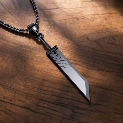 The Fantasy Sword Pendant with Materia in Stainless Steel