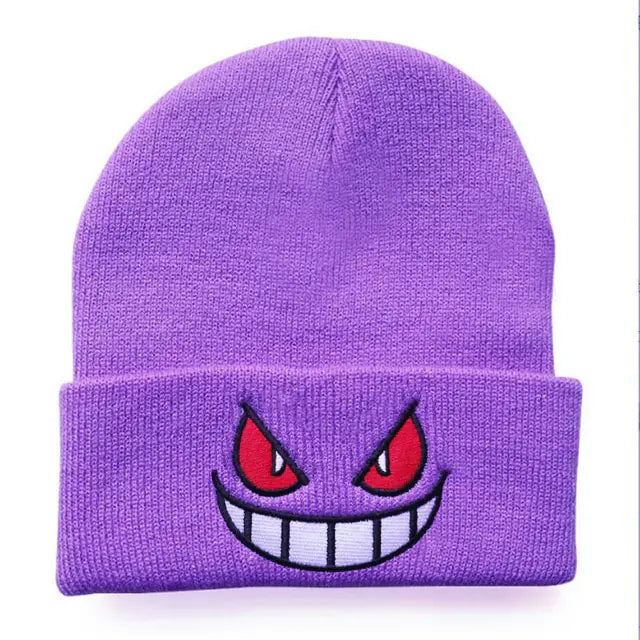 Cartoon Eyes Embroidered Anime Beanie