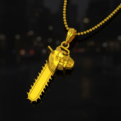 Chainsaw Man Pendant in 14K Gold