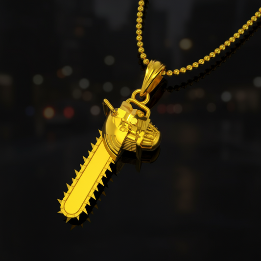 Chainsaw Man Pendant in 14K Gold
