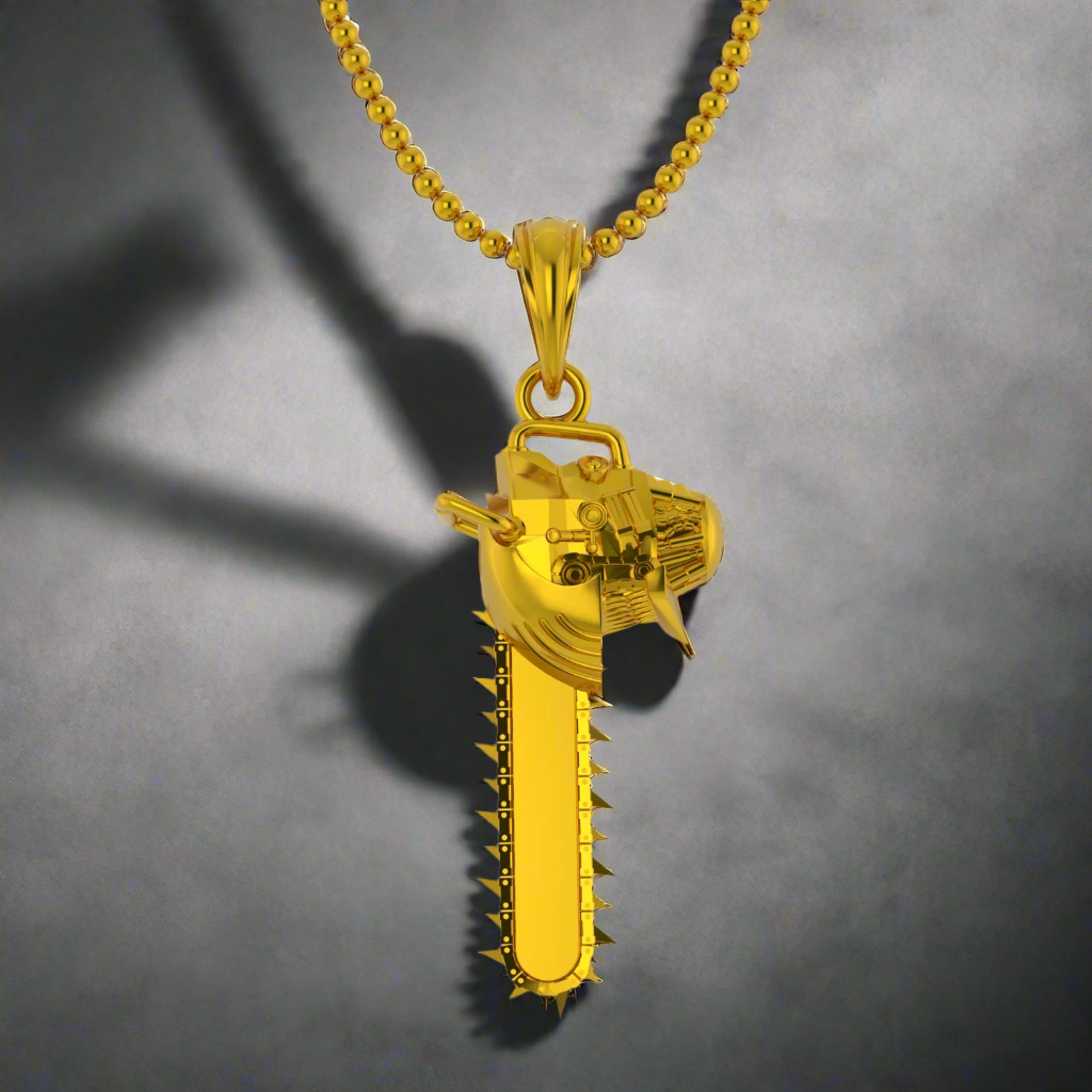 Chainsaw Man Pendant in 14K Gold