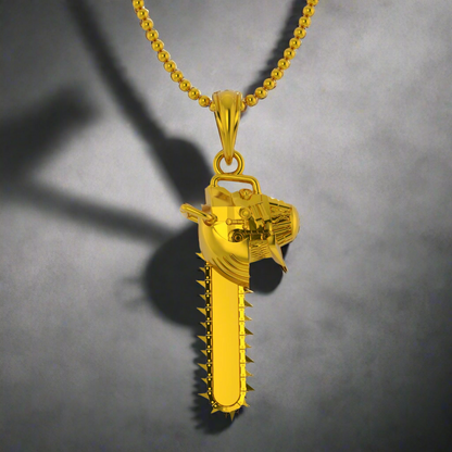 Chainsaw Man Pendant in 14K Gold