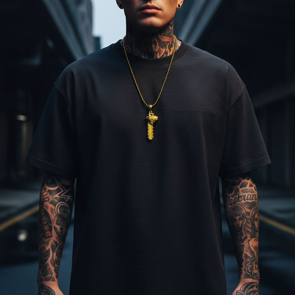 Chainsaw Man Pendant in 14K Gold