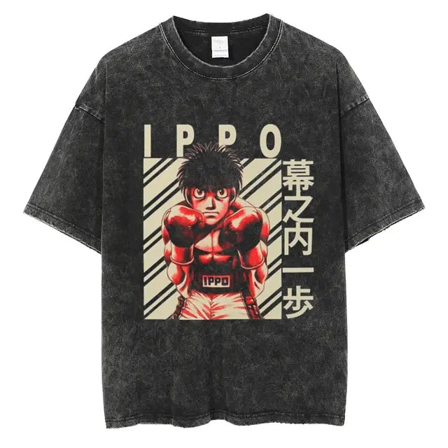 Camiseta cuadrada vintage Ippo Anime