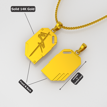 Edgerunner Chip Pendant in 14K Gold