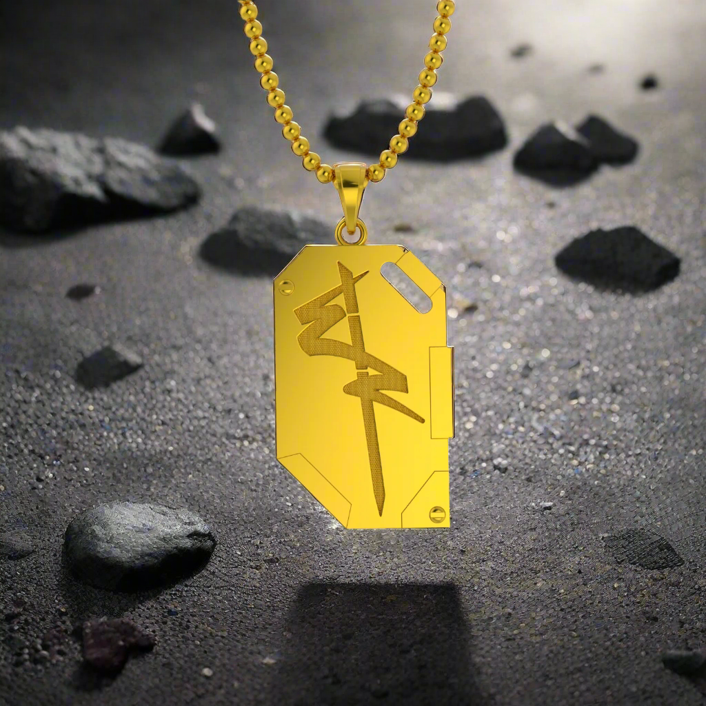 Edgerunner Chip Pendant in 14K Gold