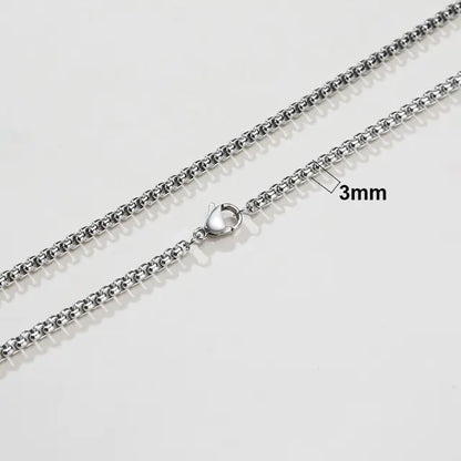 Stainless Steel Round Box 3.0MM Chain