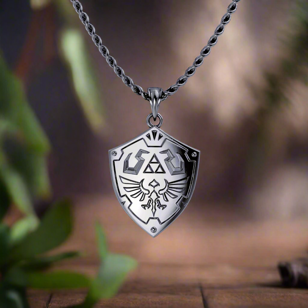 Hylian-Shield Pendant in Stainless Steel