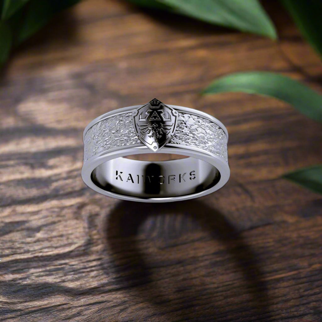 Hylian Shield Ring Band in Stainless Steel