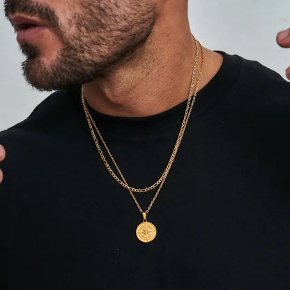 Collares con brújula en capas para hombres