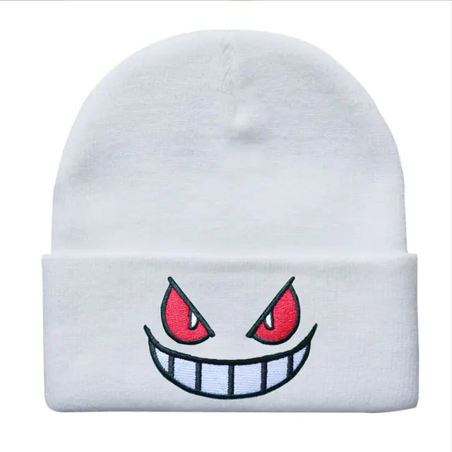 Cartoon Eyes Embroidered Anime Beanie