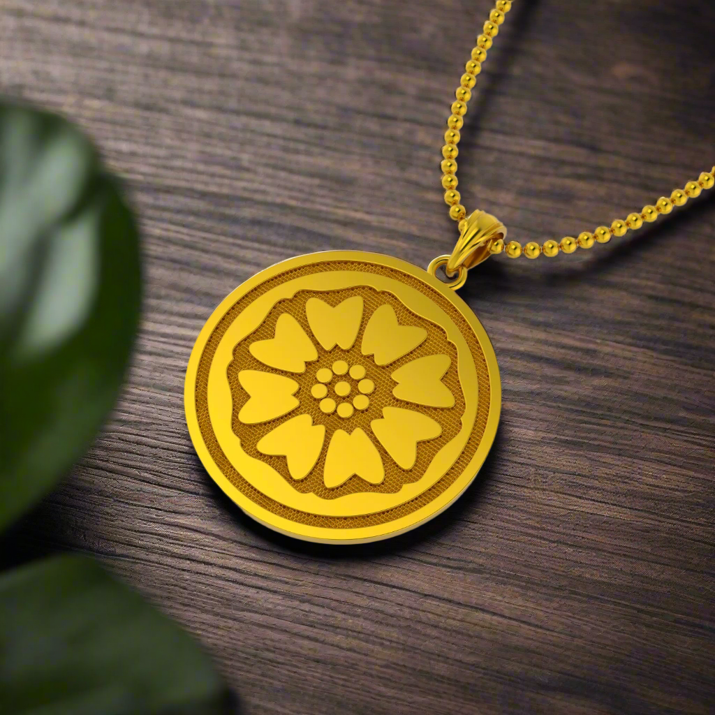 White Lotus Pendant in 14K Gold