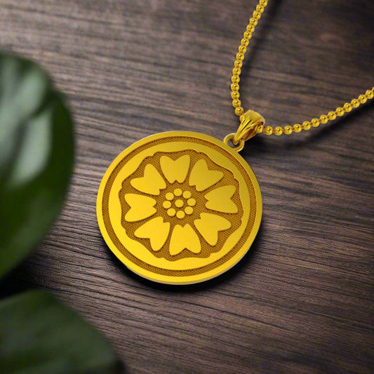 White Lotus Pendant in 14K Gold