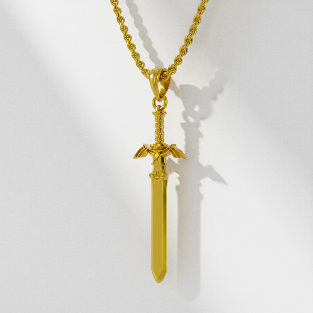 Sword of Resurrection Pendant – Solid 14K Gold Edition
