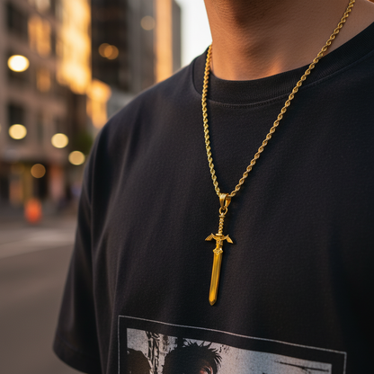 Sword of Resurrection Pendant – Solid 14K Gold Edition