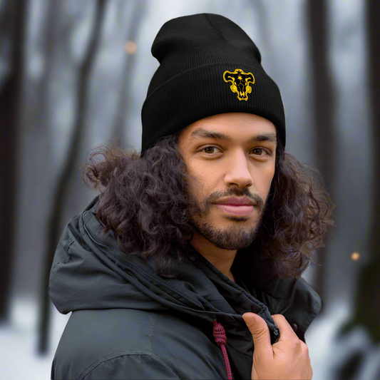 Black Bulls Cuffed Beanie – Embrace the Magic of the Black Bulls