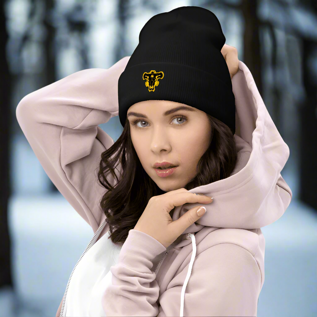 Black Bulls Cuffed Beanie – Embrace the Magic of the Black Bulls