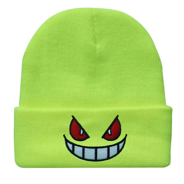 Cartoon Eyes Embroidered Anime Beanie